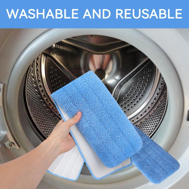 BeiLan Replacement Microfiber Pad for Rubbermaid Commercial 24 Inch Mop Head - 8 Pack Wet & Dry Commercial Cleaning Refills Reusable Mop Refills Fit for Any Microfiber Flat Mop System 24"" - Image 3